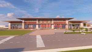 மரங்கள் மற்றும் பயன்பாட்டு பகுதி, நிலப்பரப்பு கணக்கெடுப்பு, பார்சல் அலுவலகம் நடை மேம்பாலங்கள் காத்திருப்பு அரங்கு இருபுறமும் அடுக்கக வாகன காப்பகம் 